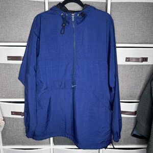 Nike Vintage 90s Anorak Pullover Top Windbreaker Navy Blue Sz Mens Medium